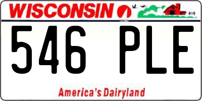 WI license plate 546PLE