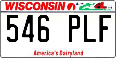 WI license plate 546PLF