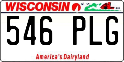 WI license plate 546PLG