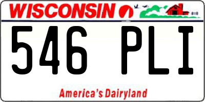 WI license plate 546PLI