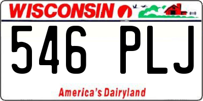 WI license plate 546PLJ