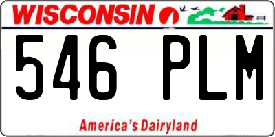 WI license plate 546PLM