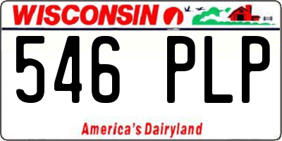 WI license plate 546PLP