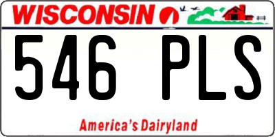 WI license plate 546PLS