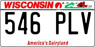 WI license plate 546PLV