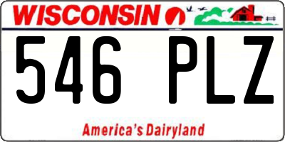 WI license plate 546PLZ