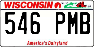 WI license plate 546PMB