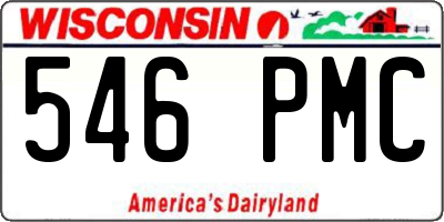 WI license plate 546PMC