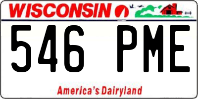 WI license plate 546PME