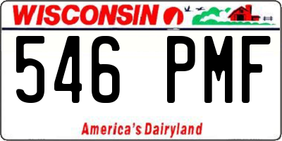 WI license plate 546PMF