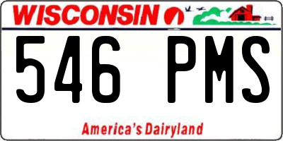 WI license plate 546PMS