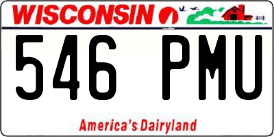 WI license plate 546PMU