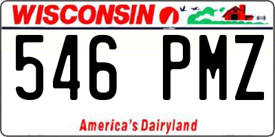 WI license plate 546PMZ