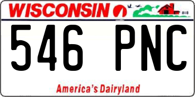 WI license plate 546PNC