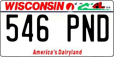 WI license plate 546PND