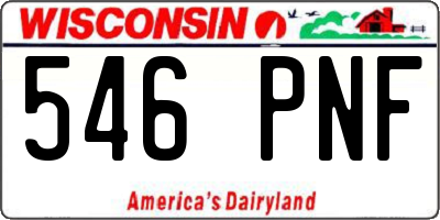 WI license plate 546PNF