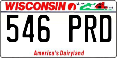 WI license plate 546PRD