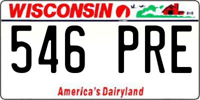 WI license plate 546PRE