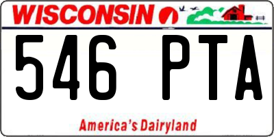 WI license plate 546PTA