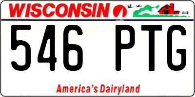 WI license plate 546PTG