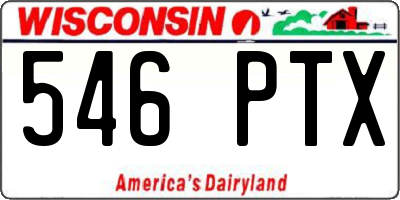 WI license plate 546PTX