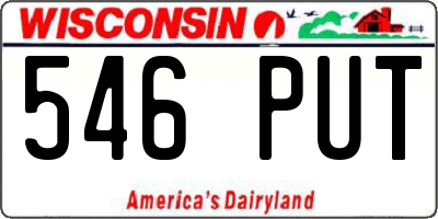 WI license plate 546PUT