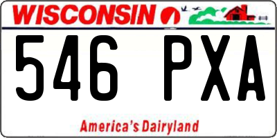 WI license plate 546PXA