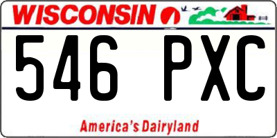 WI license plate 546PXC