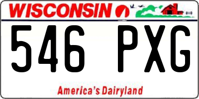 WI license plate 546PXG