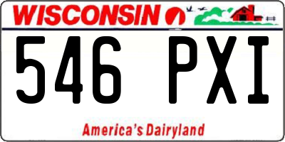 WI license plate 546PXI