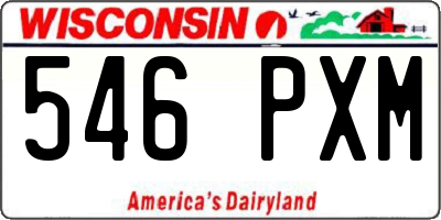 WI license plate 546PXM