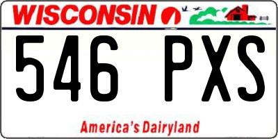 WI license plate 546PXS