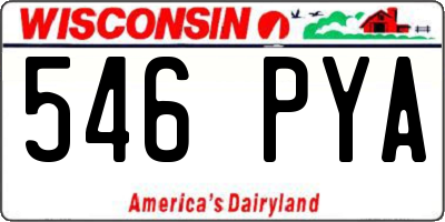 WI license plate 546PYA