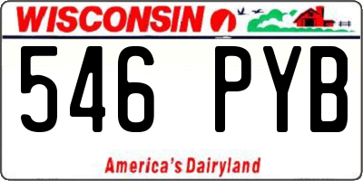 WI license plate 546PYB