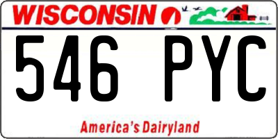 WI license plate 546PYC