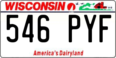WI license plate 546PYF