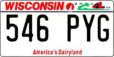 WI license plate 546PYG