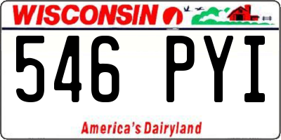 WI license plate 546PYI