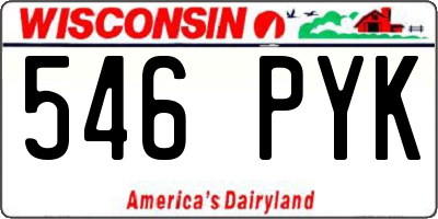 WI license plate 546PYK