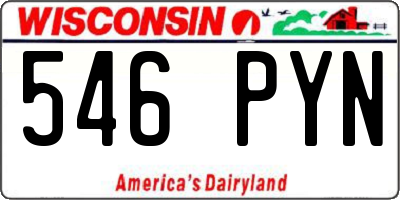 WI license plate 546PYN