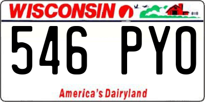 WI license plate 546PYO