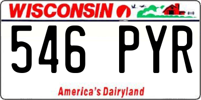WI license plate 546PYR