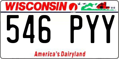 WI license plate 546PYY