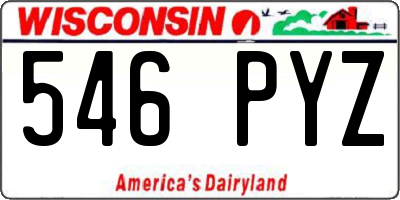WI license plate 546PYZ