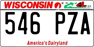 WI license plate 546PZA