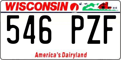 WI license plate 546PZF
