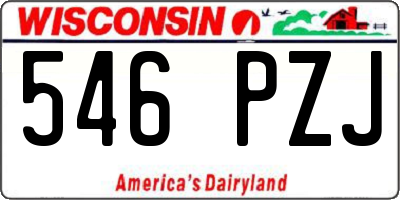 WI license plate 546PZJ