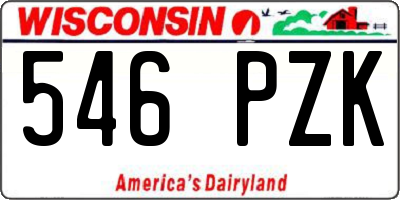 WI license plate 546PZK