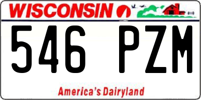 WI license plate 546PZM