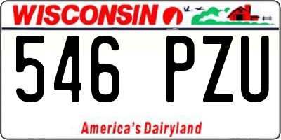WI license plate 546PZU